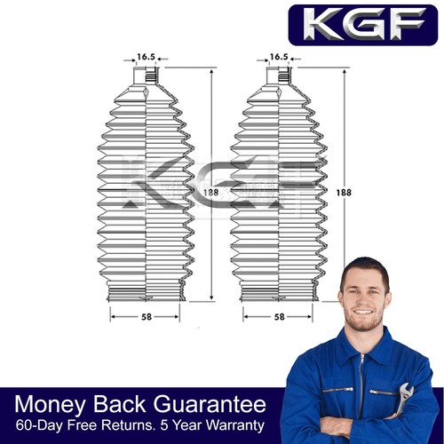 Kgf front steering rack boot - rack,
